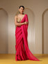 Raw Zari Stripes Fuchsia Chiffon Saree with Self Blouse Fabric