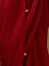 Metallic Fuchsia Red Satin Saree with Pendants and Self Blouse Fabric