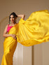 Yellow Soft Chiffon Saree with Fuchsia Blouse Fabric