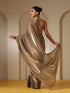 Liquid Bronze Copper Metallic Satin Saree with Blouse Fabric