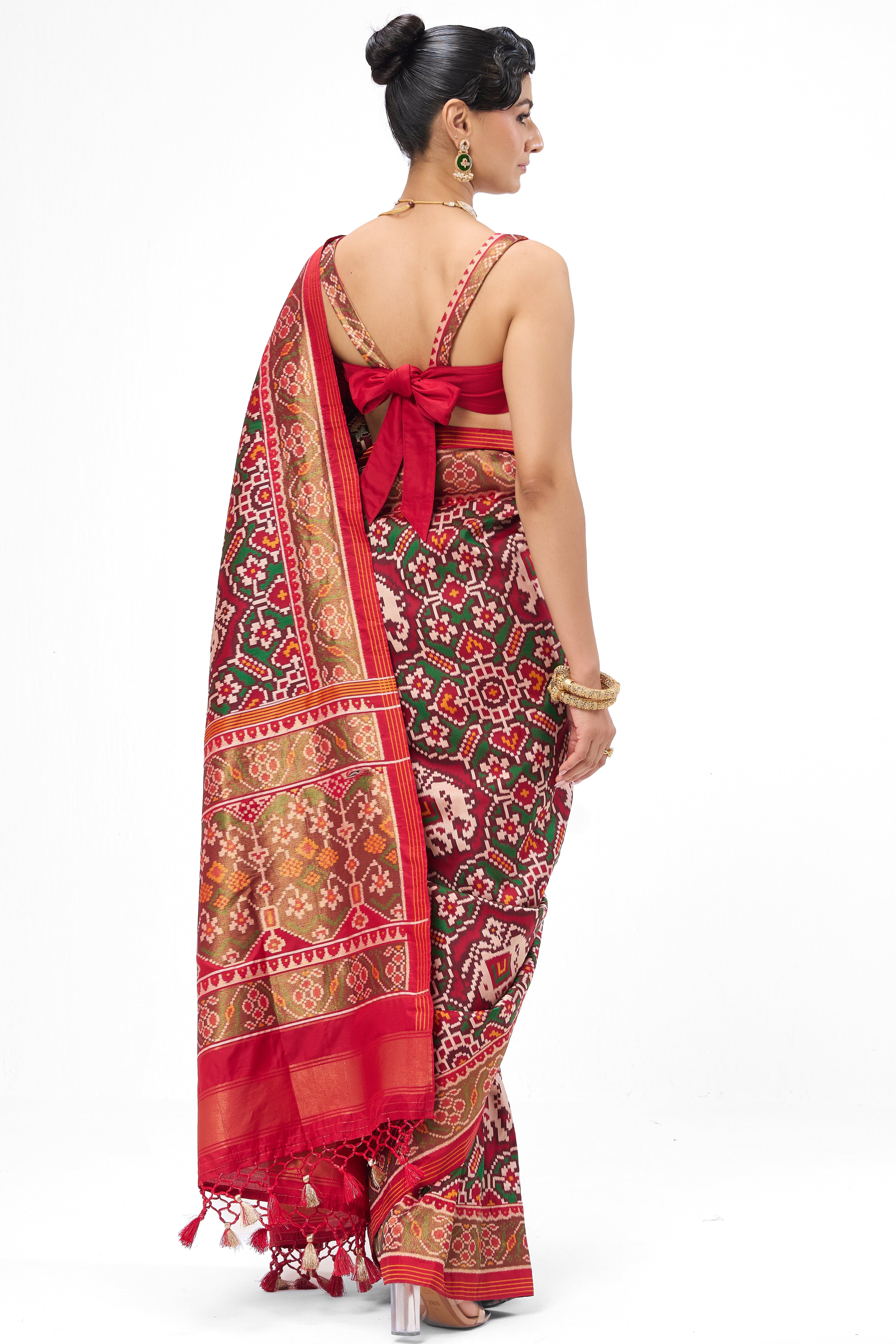 Patola Silk Woven Saree with Blouse Fabric