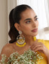 Yellow Color Round Kundan Jhumka Earrings