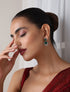 Emerald inverted Leaf Earring