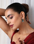 Emerald inverted Leaf Earring