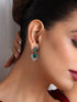Emerald inverted Leaf Earring
