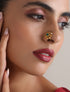Green Color Kundan Nose Pin