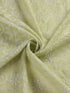3 pc Unstitched SET -Sage Kota Doria Flower Embroidered Kurta with Dupatta and Cotton Pyjama