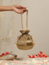 Gold Flower Potli Bag