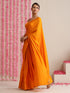 Foxy Orange Crepe Saree with Lace Drops