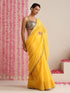 Yellow Cotton Chanderi Saree with Gold Border