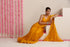 Yellow Metallic Satin Saree with Kundan Work