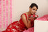 Red Georgette Saree with Gold Print & Blouse Fabric