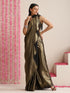 Black Gold Saree with Blouse Fabric
