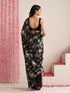 Black Georgette Saree with Gold Print & Blouse Fabric