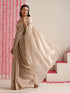 Champagne Dual Shade Metallic Satin Saree with Pendants and Self Blouse Fabric