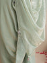 Light Blue Dual Shade Metallic Satin Saree with Pendants and Self Blouse fabric