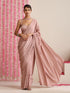 Politely Pink Crepe Saree with Mirror Pendants