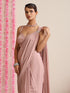 Politely Pink Crepe Saree with Mirror Pendants