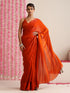 Burning Desire Saree – Dual-Shade Metallic Satin with Pendants & Blouse Fabric