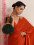 Burning Desire Saree – Dual-Shade Metallic Satin with Pendants & Blouse Fabric