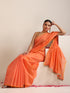 Pink-Orange Dual Shade Cotton Chanderi Saree with Gold Pallu