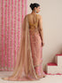 Pink Lilac Metallic Chiffon Saree with Sequin Lace