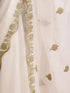 Elixir White and Gold Organza embroidered Saree with blouse fabric