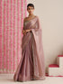 Lilac Dual Shade Metallic Chiffon Saree with Lace Edge