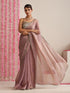 Lilac Dual Shade Metallic Chiffon Saree with Lace Edge