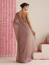 Lilac Dual Shade Metallic Chiffon Saree with Lace Edge