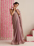 Lilac Dual Shade Metallic Chiffon Saree with Lace Edge
