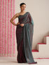 Blue Maroon Dual Shade Chiffon Saree with Pendants