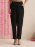 Women’s Black Strappy Kurta Set with Silver Net Dupatta | 3 Pc Festive Ethnic Co-ord
