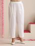 Women’s White Cotton Slub Kurta & Pyjama Set with Neon-Pink Net Dupatta | 3 Pc Modern Ethnic Look