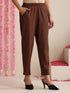 Chocolate Brown Cotton Slub Kurta Set | 3 Pc Hand-Beaded Co-ord with Yellow Metallic Dupatta
