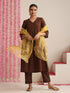 Chocolate Brown Cotton Slub Kurta Set | 2 Pc Hand-Beaded Ethnic Co-ord for Women
