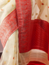 Cream & Orange Border Rich Pallu Saree with Blouse Fabric