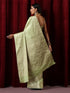 Pure Silk Green Chevron Saree with Blouse Fabric
