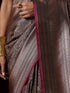 Banarasi Black Purple Jaal Silk Saree with Blouse Fabric