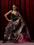 Banarasi Black Purple Jaal Silk Saree with Blouse Fabric