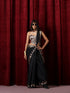 Banaras Black Temple Mul Mul Cotton Silk Saree with Blouse Fabric