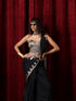 Banaras Black Temple Mul Mul Cotton Silk Saree with Blouse Fabric