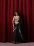 Banaras Black Temple Mul Mul Cotton Silk Saree with Blouse Fabric