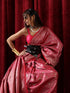 Banarasi Fuchsia Red Jaal Silk Saree with Blouse Fabric