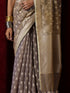 Scindia Grey Cotton Silk Dual Shade Saree with Blouse Fabric