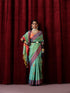 Blue Pink Blended Soft Silk Saree with Blouse Fabric