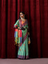 Blue Pink Blended Soft Silk Saree with Blouse Fabric