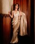 2 pc SET - Primrose Shiny Pleated Pre-Draped Saree with Pleated Blouse Fabric