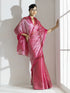 Pink Lotus Satin Organza Saree with Diamond Beads on Pallu