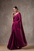 Wine Satin Saree with Bronze Pendants